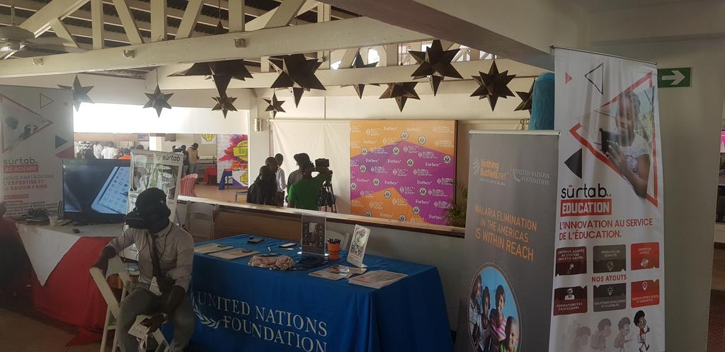 #HaitiTechSummit19 #nothingbutnets <a href="/unfoundation/">United Nations Foundation</a> come to check our booth .