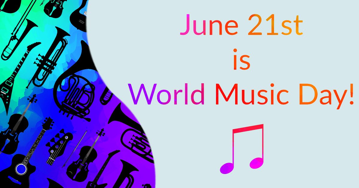 buyadotcom's tweet photo. June 21st in World Music Day! We don't want to toot our own horn, but we have the best deals on instruments and everything music! Click the link to take a look: https://t.co/vYHljzF3M7 https://t.co/J64BgQGh78