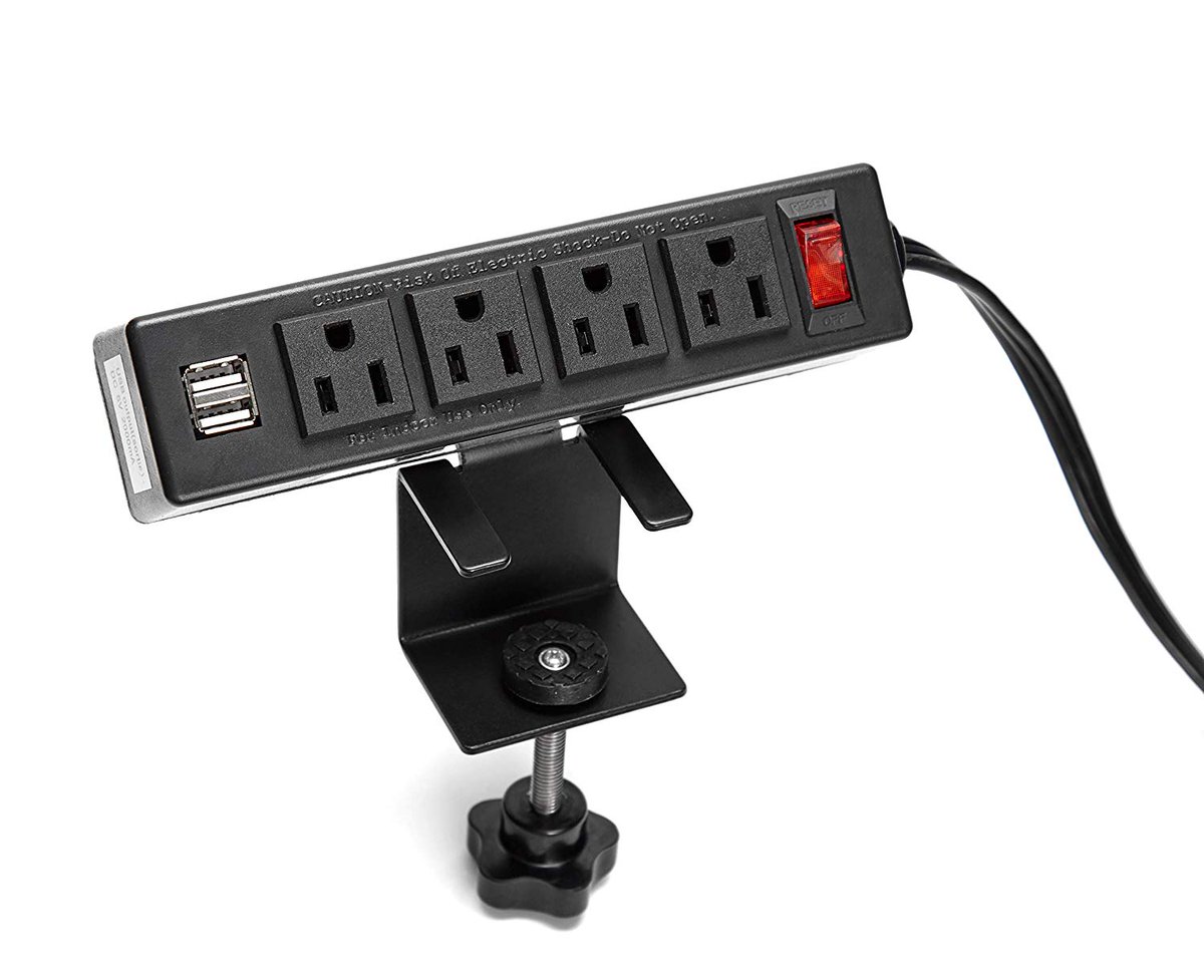 KungfukingOS's tweet photo. Desktop Clamp Mount Power Strip : 1)No need cut hole; 2)Removable clamp, free assembly as needed &amp; Portable; 3)With Circuit Breaker for security; 4)Include rubber pads protect desk surfaces.#diydesk #officeremodel #officepower
#acpower #circuitbreaker  #officedesk #countertop https://t.co/wquvTSKI37