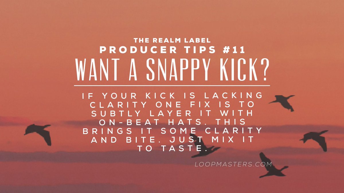 TheRealmLabel's tweet photo. Producer Tips #11: Want a Snappy Kick?

#artists #musicartists #producers #MusicProducer #musicproducers #ContentCreator #music #competition #contest #therealmlabel #producertips

Credit: https://t.co/S46qNQ3vgM https://t.co/gGi4rEvkK9