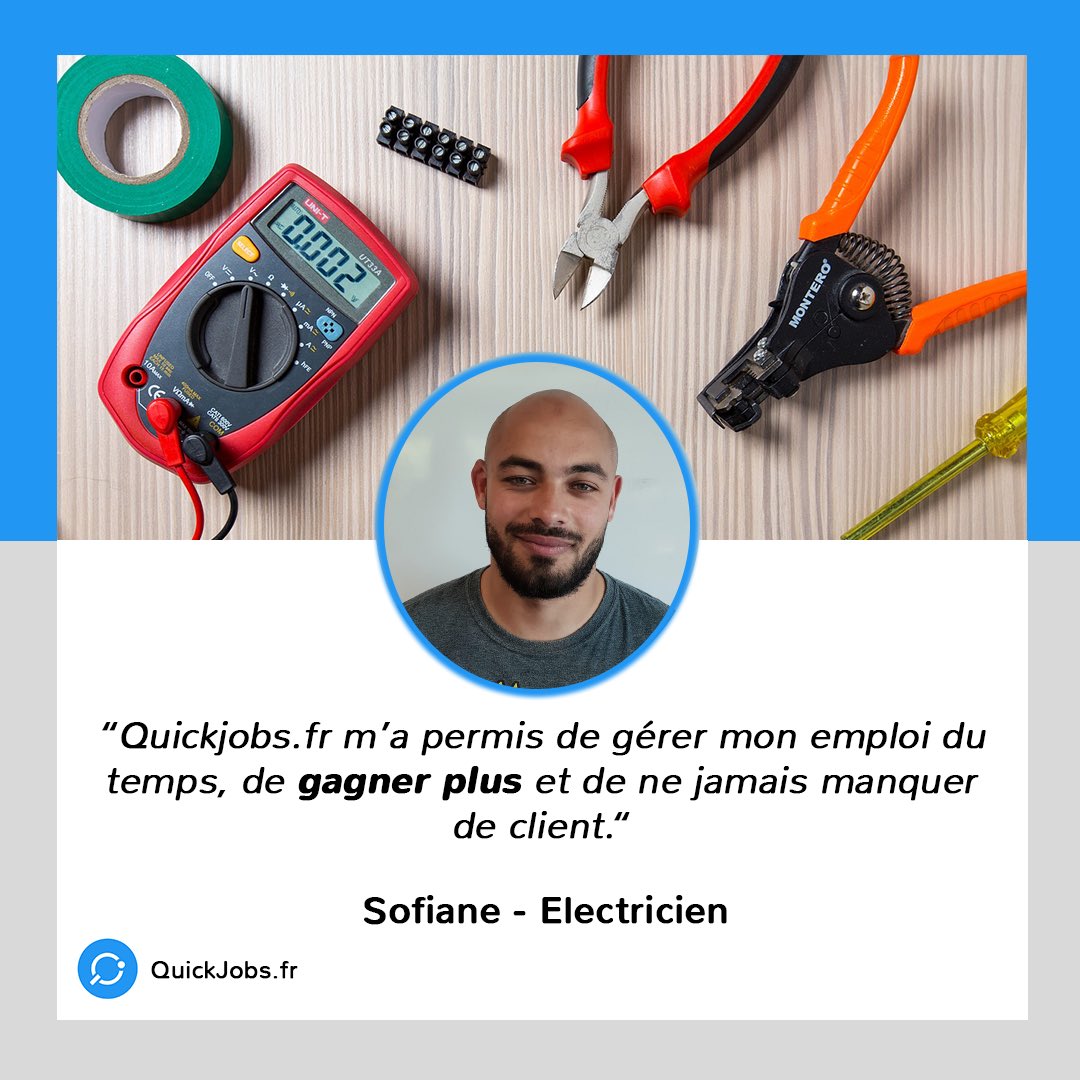 QuickJobsFr's tweet photo. Après une #prestation réalisée avec brio, petit #témoignage de Sofiane, l'un de nos #freelancers 🗣 https://t.co/FePy2X2D6X