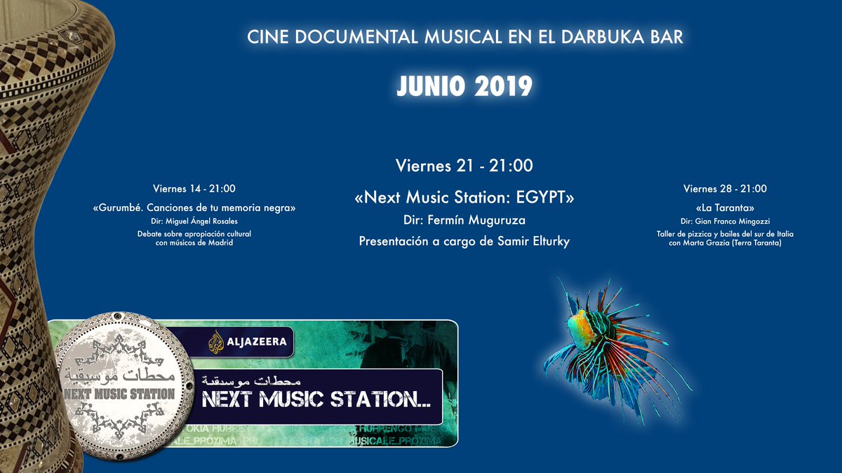 luis_olano's tweet photo. Recordad que hoy navegamos por el Nilo y nos sumergimos en los sonidos de Egipto: "Next Music Station: EGYPT" de @muguruzafm en #DarbukaBar (c/ Olmo 12 #Lavapies) a las 21:00 con mรบsica de #Wustelbalad #ElTanbura #Mazaher #FathySalama #MohammedMounir #OmarKhairat y muchxs mรกs... https://t.co/VSJHJmk1ga