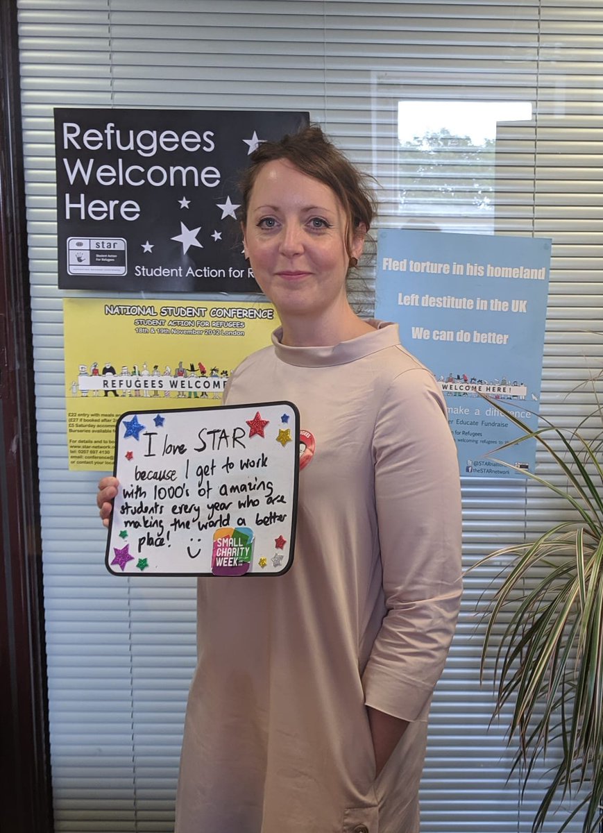 EmJCrowley's tweet photo. I love @STARnational because every year I get to work with 1000's of amazing students who are making the world a better place! Help STAR win £££ by sharing why you ❤️STAR with @SCWeek2019 #ILoveSmallCharities! #refugeeswelcome https://t.co/5gMk9zmaXP