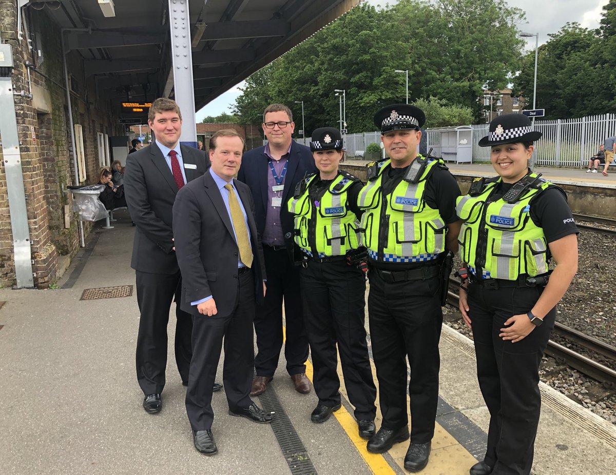 CharlieElphicke's tweet photo. We fought hard for better train services to Deal - now pressing for Deal station to be as safe &amp; attractive for users as it can be. @BTP have stepped up patrols and official figures show crime down 31% in a year. Now pressing Network Rail for more investment in improvements. https://t.co/mfPXseevpZ