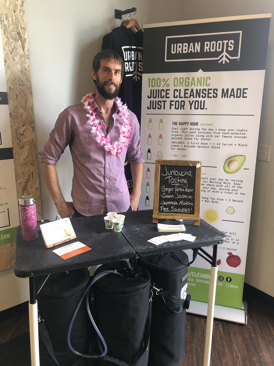 saratogaNOW's tweet photo. Did you know today (6/21) is #NationalSmoothieDay? Stop by #urbanroots for a free smoothie! Also try some #junbucha from Shane. #saratoga #saratogasprings https://t.co/HpYVRGmmvS