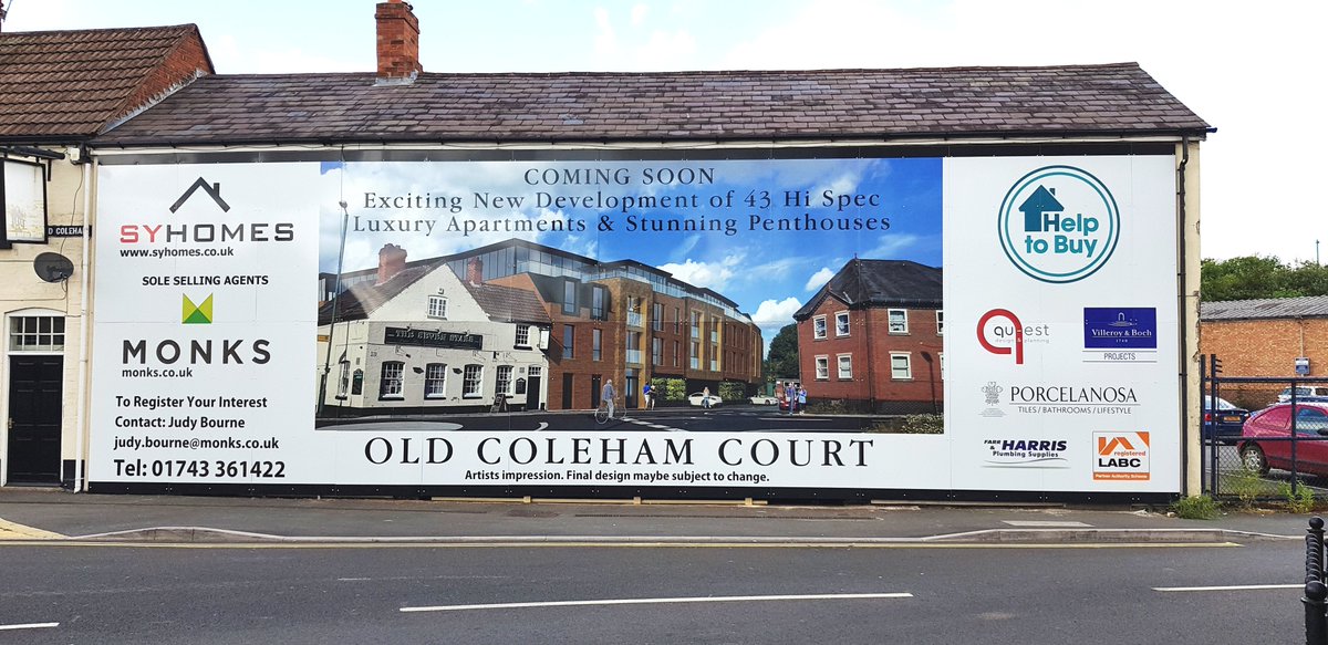 We are always proud to partner with local developers like S Y Homes who have included our logo on their new sign in #Shrewsbury