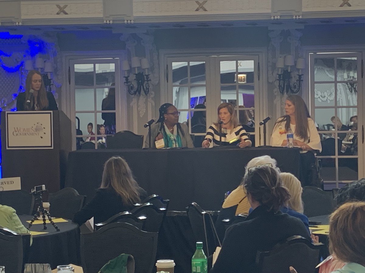 1 moderator and 3 state representatives on stage at the Women in Government conference 2019