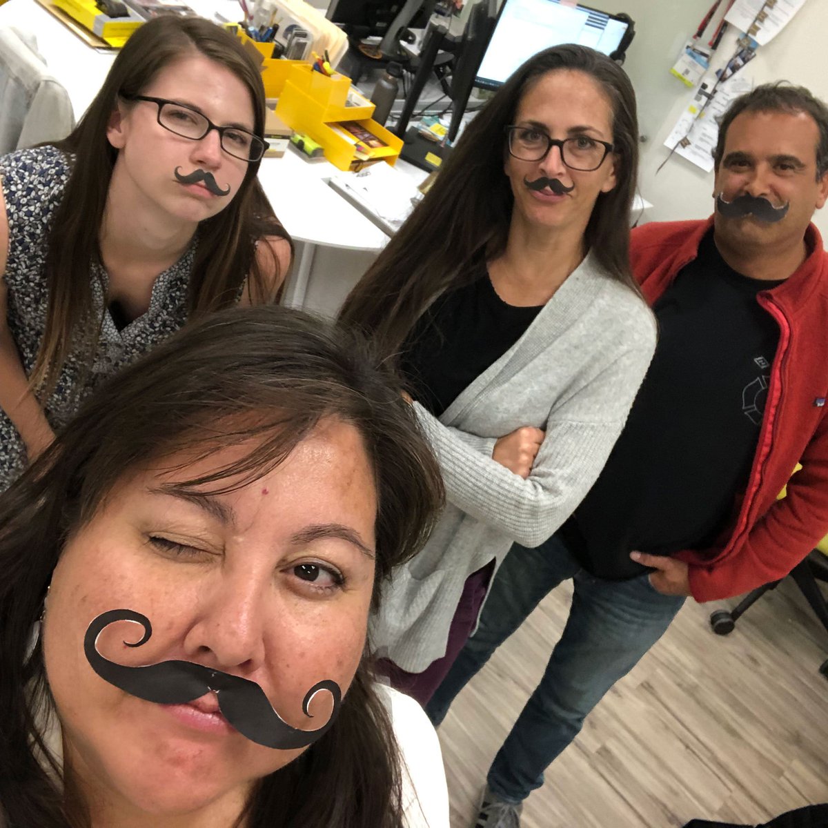 foxfuryLED's tweet photo. Just the FoxFury Marketing Department channeling our inner firefighter for a little Friday fun!

#mustache #firefightermustache #stache #firefighter #volunteerfirefighter #fridayfun #nationalselfieday https://t.co/IoczmjnQO9
