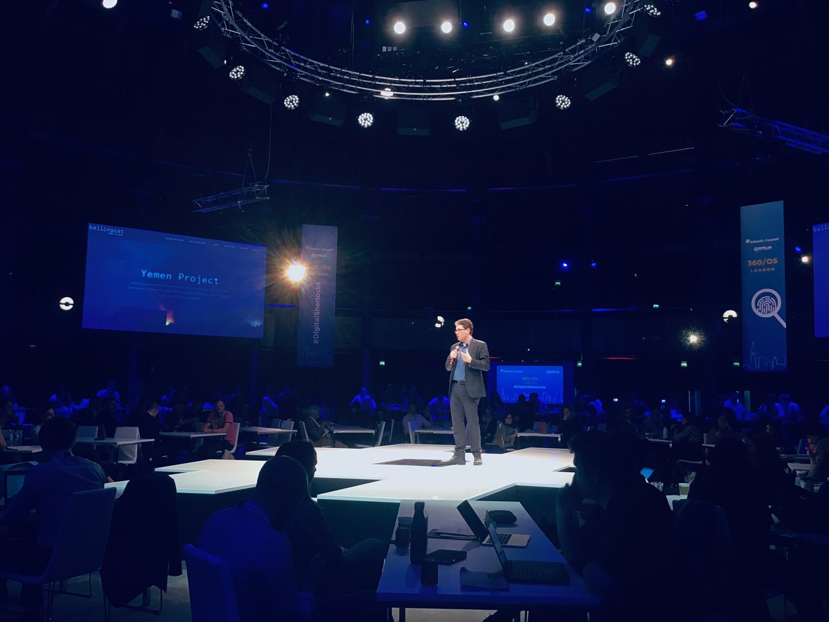 @EliotHiggins taking the main stage at #360OS Always amazed at the great work being done by @bellingcat #opensourceinvestigation #DigitalSherlocks