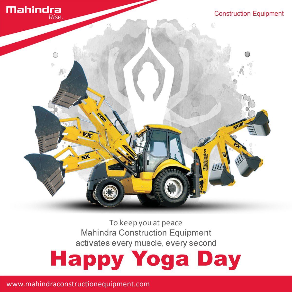 sunilnew's tweet photo. Mahindra Equipment bends, flexes, tenses, and springs back to work whenever you want them. Giving you the much-needed peace of mind.
Happy International Yoga Day
#InternationalYogaDay2019 #ConstructionEquipment #MahindraConstructionEquipment #Suretech https://t.co/CFWxWAuorX
