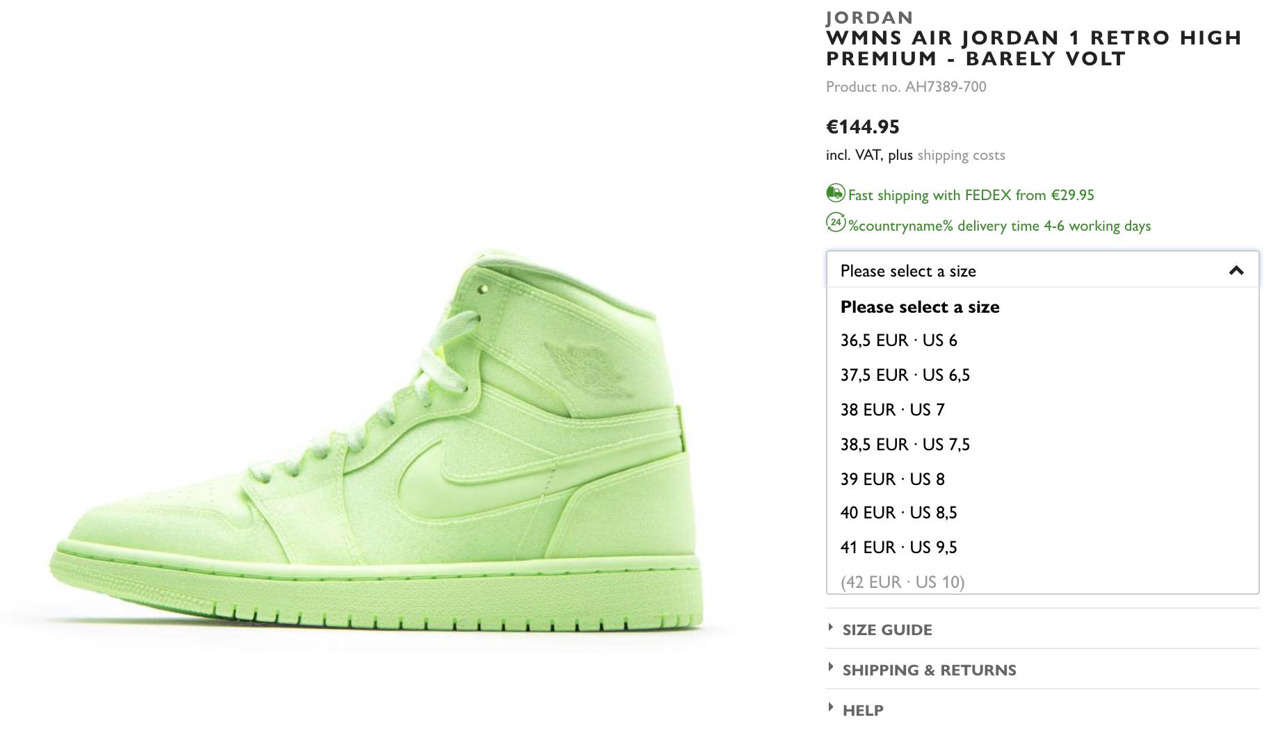 jordan 1 retro high barely volt