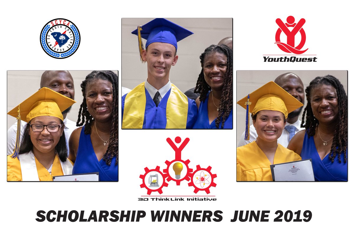 YQFoundation's tweet photo. Three cheers for #3DThinkLink students Ka'Dejah Riley, Hunter Lusby and Naomi Perez from @SCYCA - winners of our #scholarship contest - and their fellow cadets who completed our training and graduated. https://t.co/iJeMHct4Uz #atriskyouth #3dprinting #jobskills #lifeskils https://t.co/0TfBSZN96l