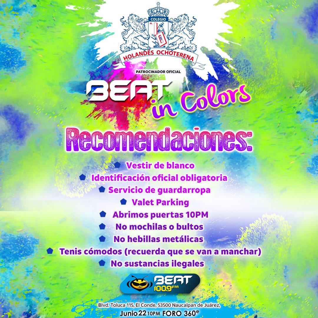 BEATOFICIAL's tweet photo. ¡HOY! 

@HolandesOficial patrocinador de #BeatInColors 🎉 https://t.co/qfjK1qdbIj