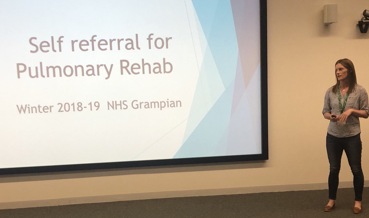 mhairi_stephen's tweet photo. Delighted to speak at today’s @NHSSPRAG conference and share the great work we’ve been doing in @NHSGrampian #pulmonaryrehab #selfreferral #SPRAG19 @AHSCPhysio https://t.co/pxEDZ5kKXd