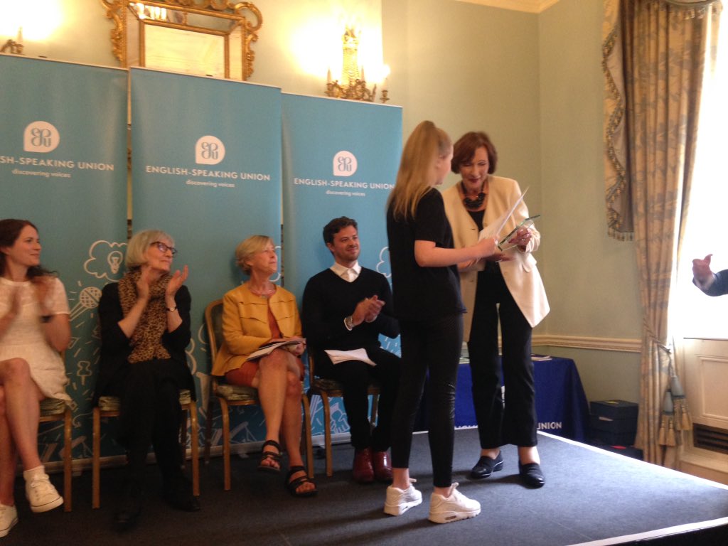 theESU's tweet photo. Huge congratulations to Sophie from @LEHDrama and Ryan from #stthomasmoreschool, joint runners-up in the grand final of the #PerformingShakespeare competition 2019 #oracy https://t.co/U5Q8R3OvO8