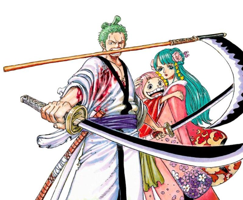 Zoro with his wife and daughter. 