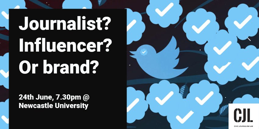 CivicJLab's tweet photo. Are you a different person on social media? We're exploring journalists' identities, personas, credibility and authenticity on Monday evening @UniofNewcastle with @AyoCaesar @fleetstreetfox @stokel and @bethanyusher - join us (it's free): https://t.co/0SFCNkd4Fm https://t.co/zpjJDTbhS7