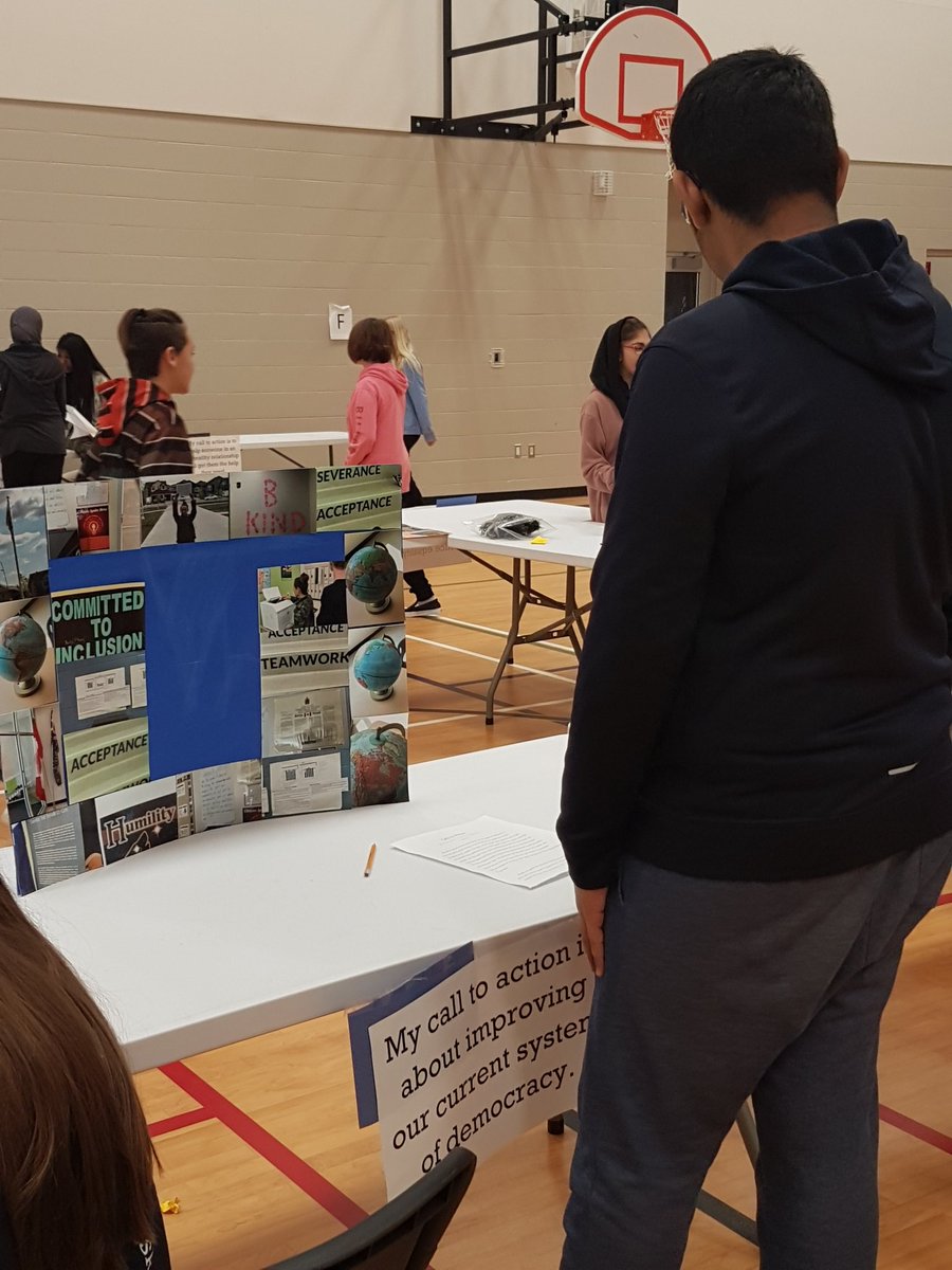 Grade 8 students at Sylvia Fedorik have found a Call to Action that calls them.  The gym is abuzz as they share their knowledge, passion, and actions with younger peers.  @SylviaFedoruk #spslearn <a href="/ConcentusCEF/">Concentus Citizenship Education</a>