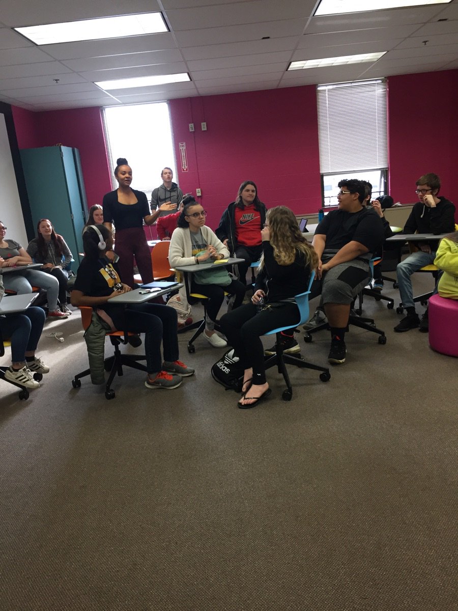 StartSOLE's tweet photo. Cochlear implants - To have or not to have?
9th graders at Alliance High got animated debating their findings for this big #SOLE question. Way to #RepThatA!
#ACSPresents #OhioLovesTeachers https://t.co/ouu8kVAlrW