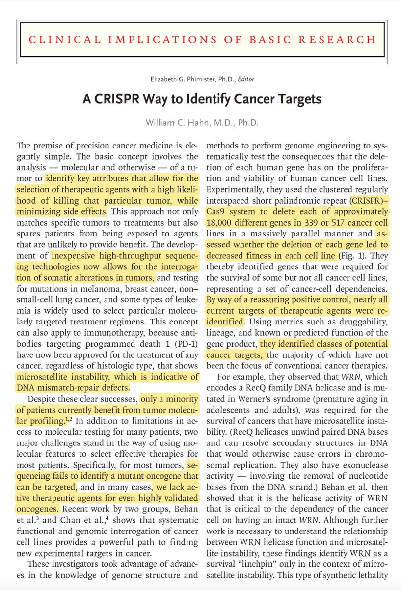 Eric Topol (@erictopol) on Twitter photo Combining #CRISPR and #cancer to help patients and systematically classify mutations
—nejm.org/doi/full/10.10… perspective
—nature.com/articles/s4158… @nature
—building on nature.com/articles/s4158… <a href="/JShendure/">Jay Shendure</a>'s "saturation" @nature paper (one of my favorites) Combining #CRISPR and #cancer to help patients and systematically classify mutations
—nejm.org/doi/full/10.10… perspective
—nature.com/articles/s4158… @nature
—building on nature.com/articles/s4158… <a href="/JShendure/">Jay Shendure</a>'s "saturation" @nature paper (one of my favorites)