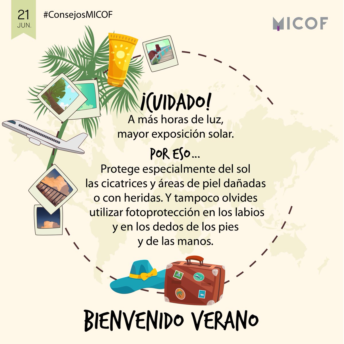 Con la entrada del verano, le damos la bienvenida cuidando de nuestra salud. ☀️ Protege tu piel del sol, especialmente aquellas zonas que no reparamos que hay que cuidar especialmente, como los labios, las orejas o los empeines. 👄👂🦶 ¡Bienvenido verano! ⛱