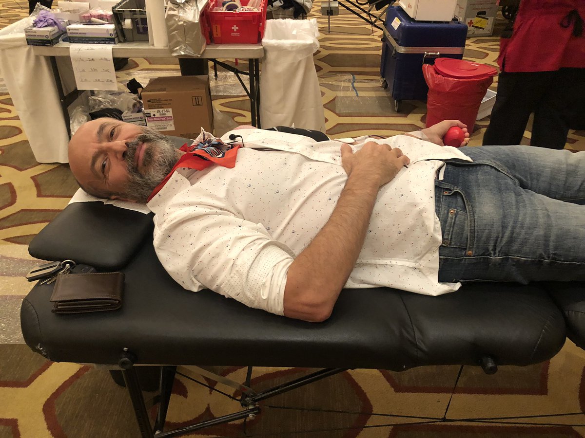 in the #RefugeesDay day I am donating blood. My father’s voice was in my head, our last phone call before he passed away was about his struggle in Syria for transfusion. I believe everyone and everything is connected. #donate_blood .. @JayAbdoActor