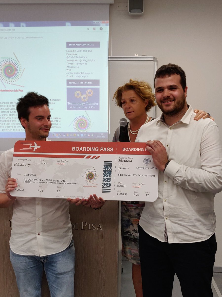 CLab_Pisa's tweet photo. I vincitori del #CYBplus19 sono....
1° #BlockLock di Alessandro Berti e Eugenio Paluello
2° #ThinkLive di Nicola Mei (feat. Alessandro Berti e Eugenio Paluello)
3° #AURORIS di Fabio Bernardini e Andrea Motroni
4° #DreamsVR di Jacopo Baldini e Niccolò Albertini https://t.co/jA7AVUHiJW