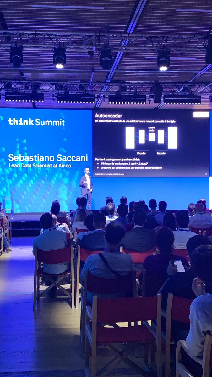 IBMItalia's tweet image. #machinearning to help creation of initial #quantum states for #quantumcomputing #IBMStudiosMilano 
Sebastiano Saccani speaking about encoding information in the network

#ThinkMilano #IBM