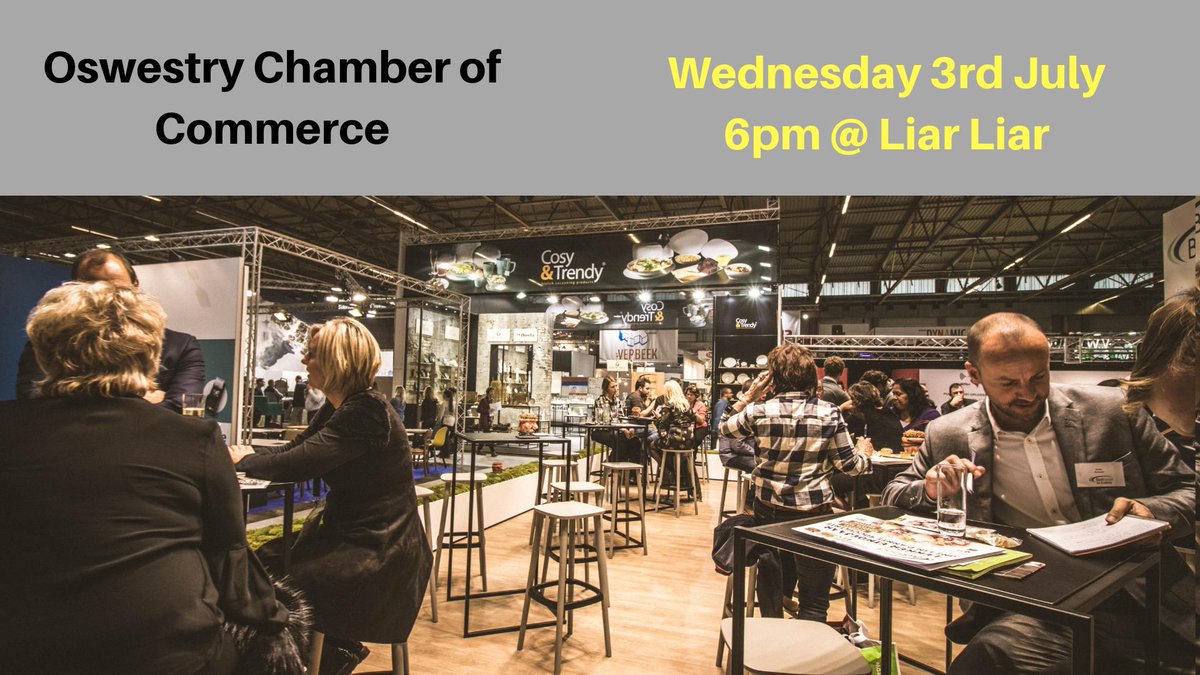 Save the date!!!! The next #Oswestry #Chamber meeting with be on Wednesday 3rd July, 6pm <a href="/cafe_liarliar/">Liar Liar Oswestry</a> #networking #localbusiness #shropshirebusiness