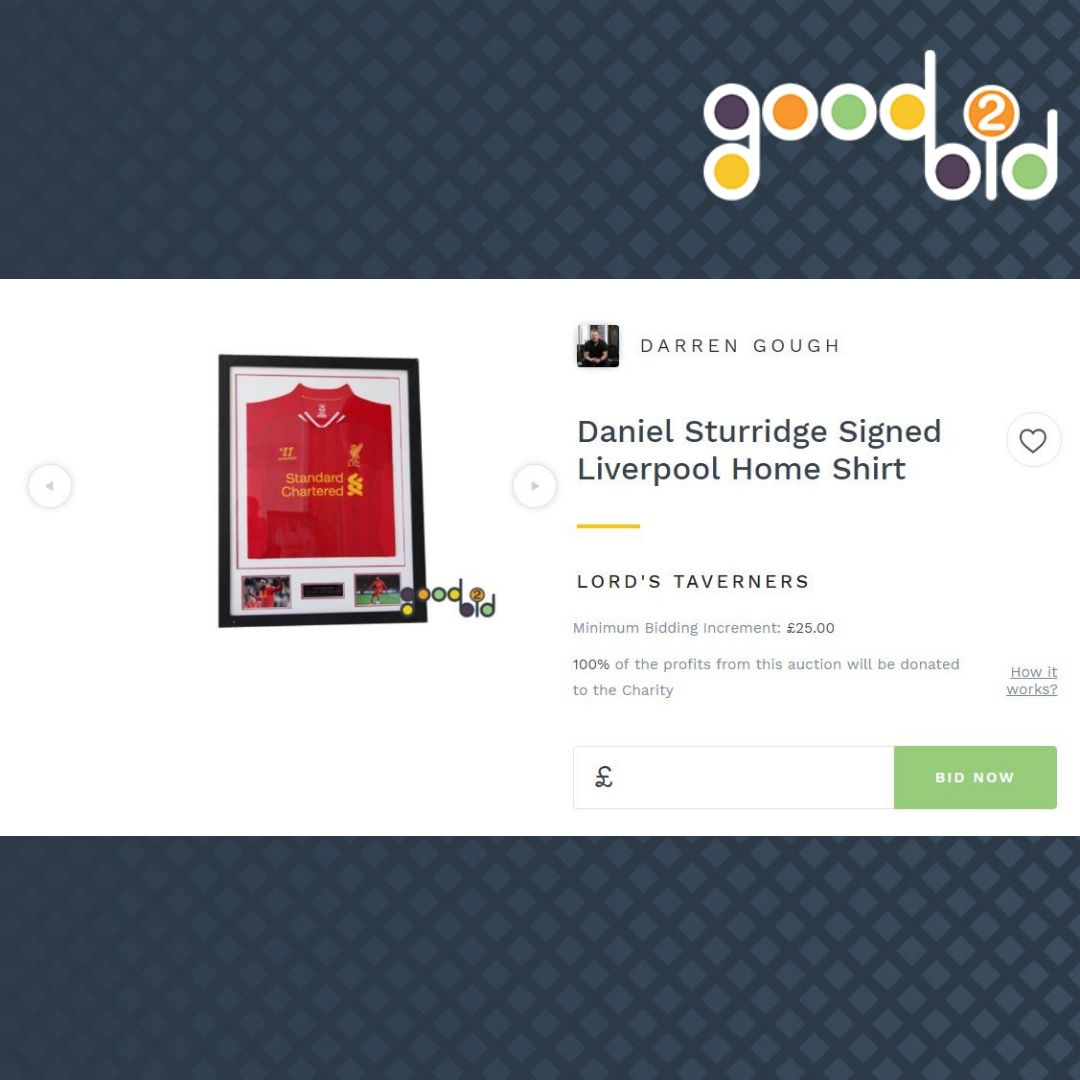 Get your hands on this Daniel Sturridge Signed #Liverpool Home Shirt! Get your bids in: good2bid.co.uk/auctions/brows…
#football #charity #auction #liverpoolfc #foragoodcause #ukfootball #footballhero