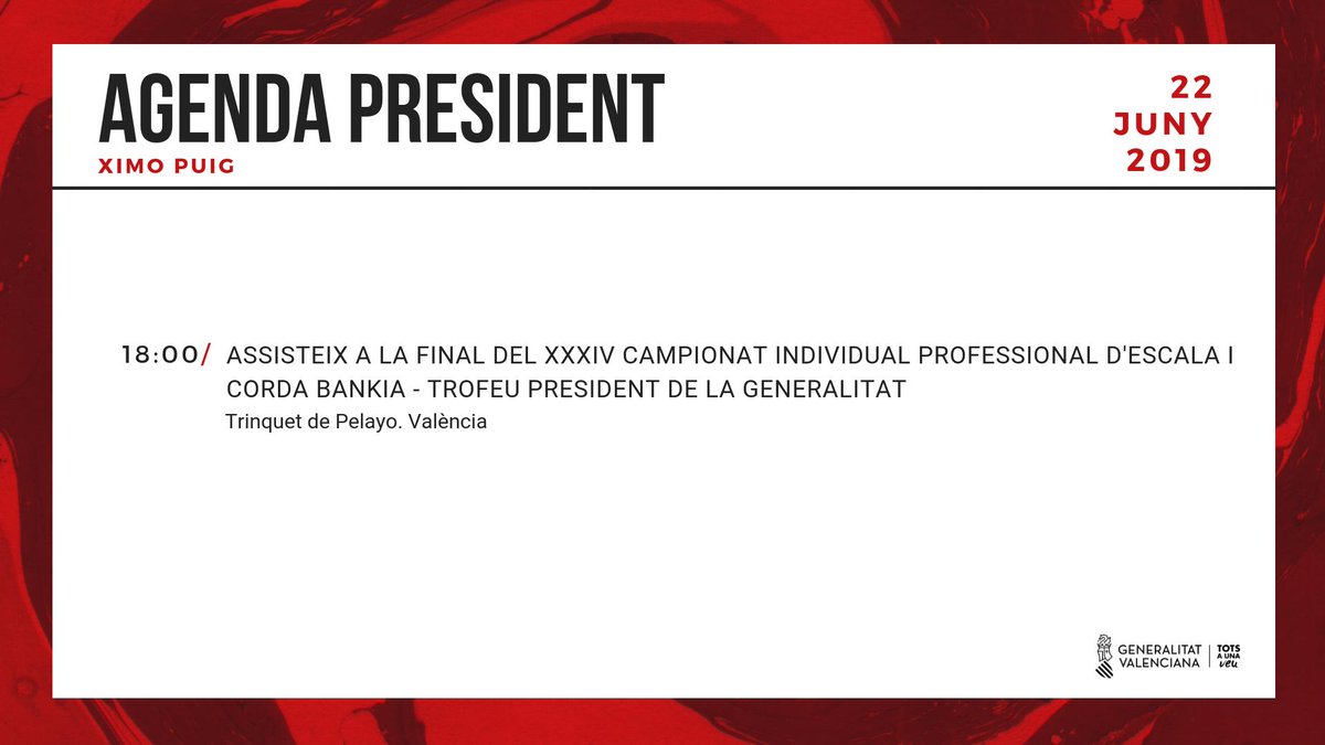 ximopuig's tweet photo. 🗓 Agenda 22/06:
⚾ Assisteix a la final del XXXIV Campionat Individual Professional d'Escala i Corda Bankia - Trofeu President de la Generalitat https://t.co/zVGEI7KSkF