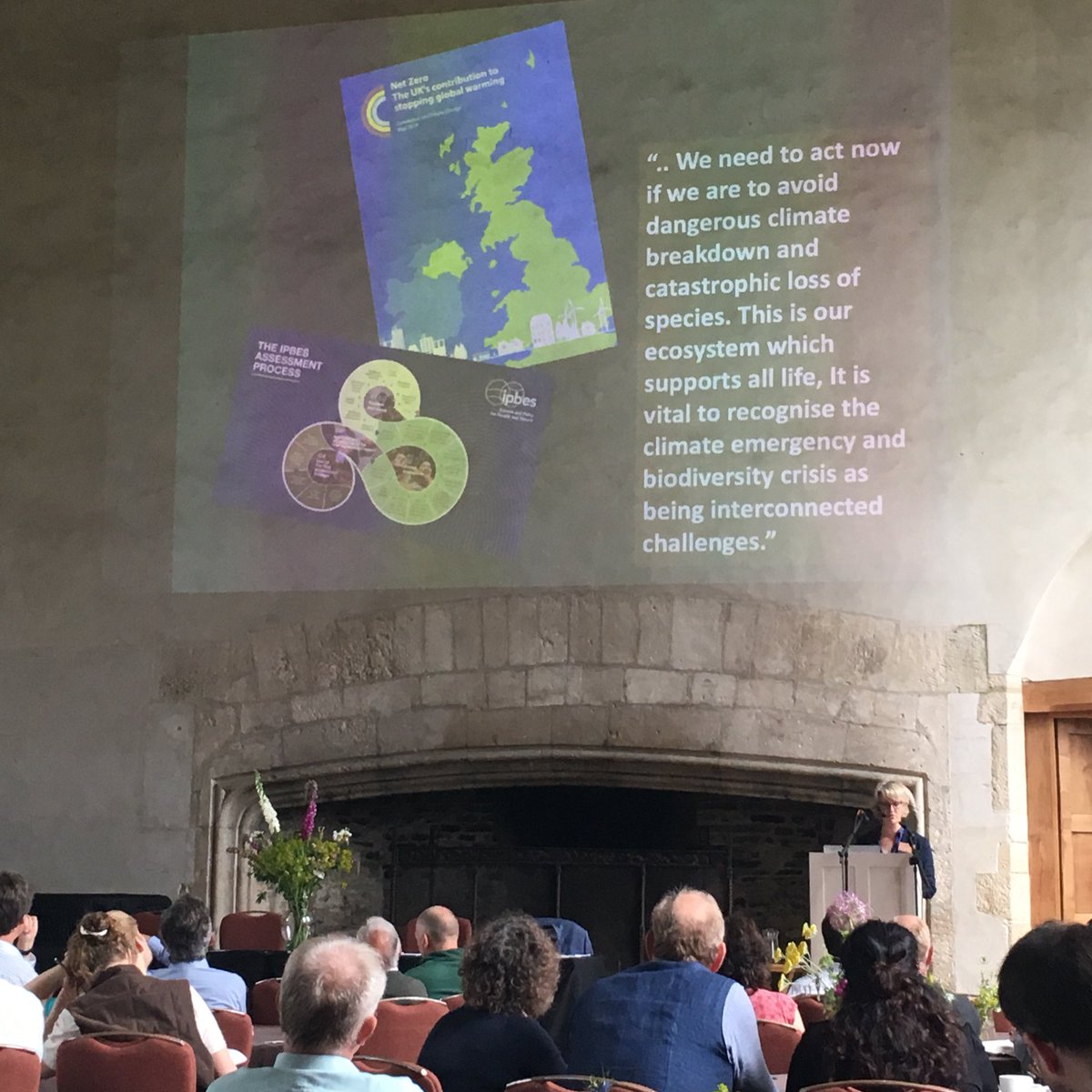 SamMould's tweet photo. Abi Bunker @woodlandtrust @artdotearth @treesforlifeuk @Timberstrategy #evolvingtheforest speaking yesterday about woodlands as resilient solutions with collaboration from all sectors required for success. Trees, woodlands and their ecosystems need our help #naturebasedsolutions https://t.co/4YTHcik6V3