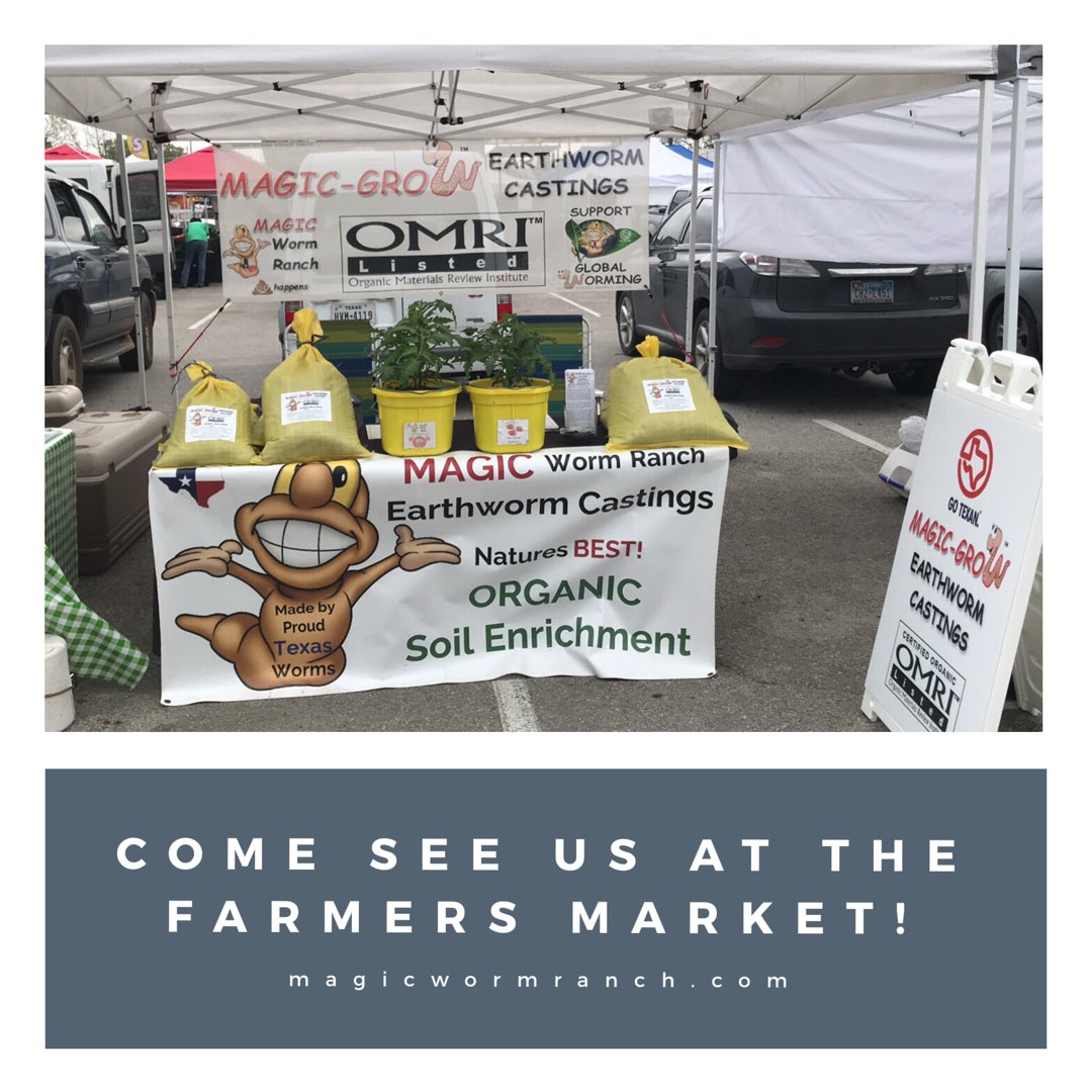 magicwormranch's tweet image. Join us at the @MarketTomball Sat 9-1! #wormcastings #soilamendments #nutrientrich #organic #soilhealth #soilfoodweb #microbes #planthealth #feedyoursoil #healthysoilhealthyplants #garden #landscape #hempfarmers #supportlocalbusiness #local #farmersmarket #omrilisted #gotexan