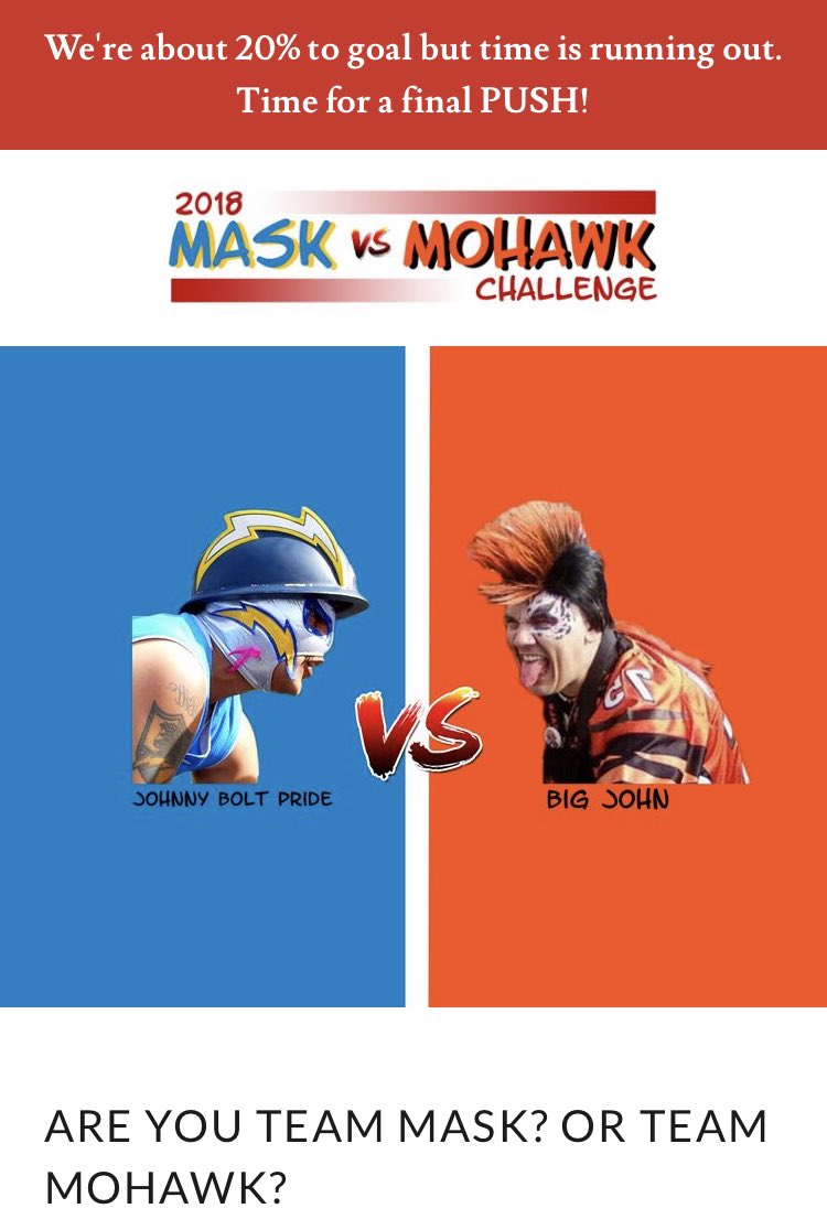 JonE_Boltpride's tweet photo. Last season my @PFUFA_org Brother Big John from the @BengalBombSquad and I participated in the #MaskVsMohawk charity challenge. We raised money for both #Alzheimers & #Lupus awareness 💜 We said that if we raised over $5000 we both would get tattooed. Today I pay up.
Stay tuned! https://t.co/ZHw0VNaafS