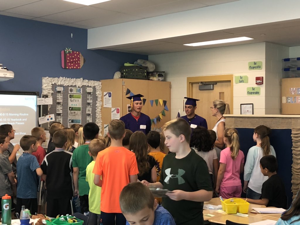 <a href="/VBspa_Baseball/">Scotties Baseball</a> seniors <a href="/lukegold3/">Luke Gold</a> &amp; <a href="/mike_poirier13/">mikey p</a> visit @GordonCreekElem for a walk through since they missed last week. These two young men spoke to the students about how to work hard on and off the field to be successful! Congrats guys!!!