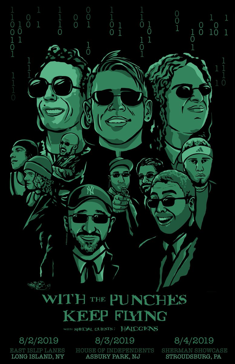 withthepunches's tweet image. Very excited for three shows with @KeepFlyingBand and @HalogensNJ also, this poster is the proof that @chrisappap is the greatest of all time.
