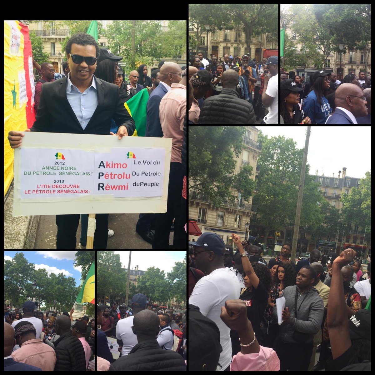 mountaga9's tweet photo. A la place #Bastille #France 🇫🇷 pour dénoncer la #spoliation de nos #ressources #naturelles et #minières par le Pr. du #Sénégal 🇸🇳 et sa famille. 👎👎👎👎👎! c’est bien possible de renégocier ces contrats #PetrolGazSenegal #Timiss #Bp #Kebetu. https://t.co/kp0SvSbA21