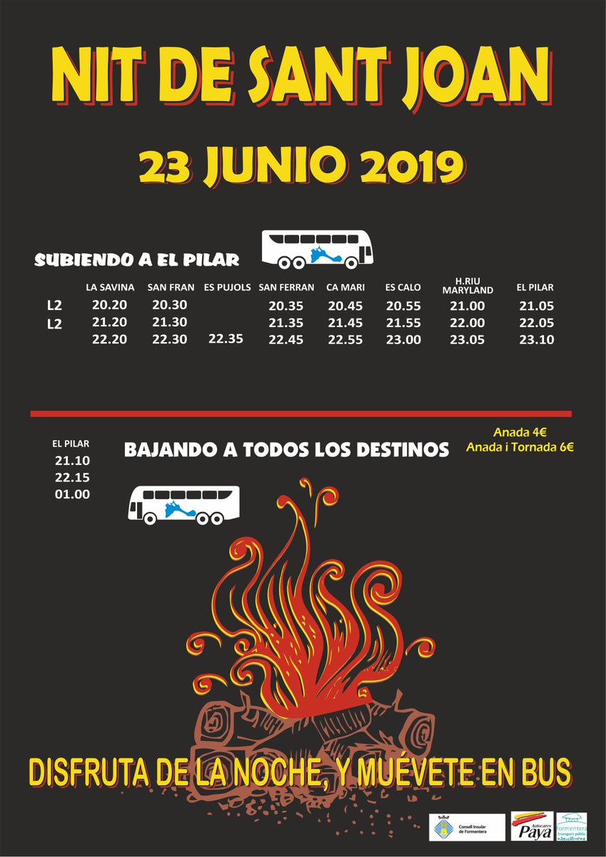 BusFormentera's tweet photo. La noche de San Juan es una Noche mágica.
Disfrútala y muévete en BUS https://t.co/5K5cag2VSC
