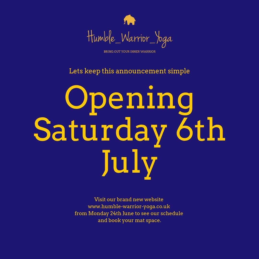 yoga_humble's tweet photo. We couldn't let international yoga day pass without letting you humble warriors know this epic news.
Humble Warrior Yoga opens its doors on Saturday 6th July.
Our website and full schedule launches Monday 24th June
#InternationalYogaDay
#boysofyoga #Lichfield #lichfieldyoga https://t.co/E8xyBEItQh