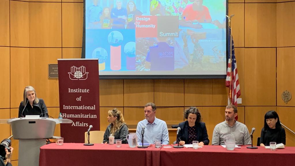 HHI's tweet image. How can we better integrate gender research and design thinking? @HHI&apos;s @jtdkelly speaks with @democracynow&apos;s Amy Goodman about designing inclusive and sustainable research @IIHA_Fordham and @UNmigration&apos;s Design for Humanity Summit  #design4humanity