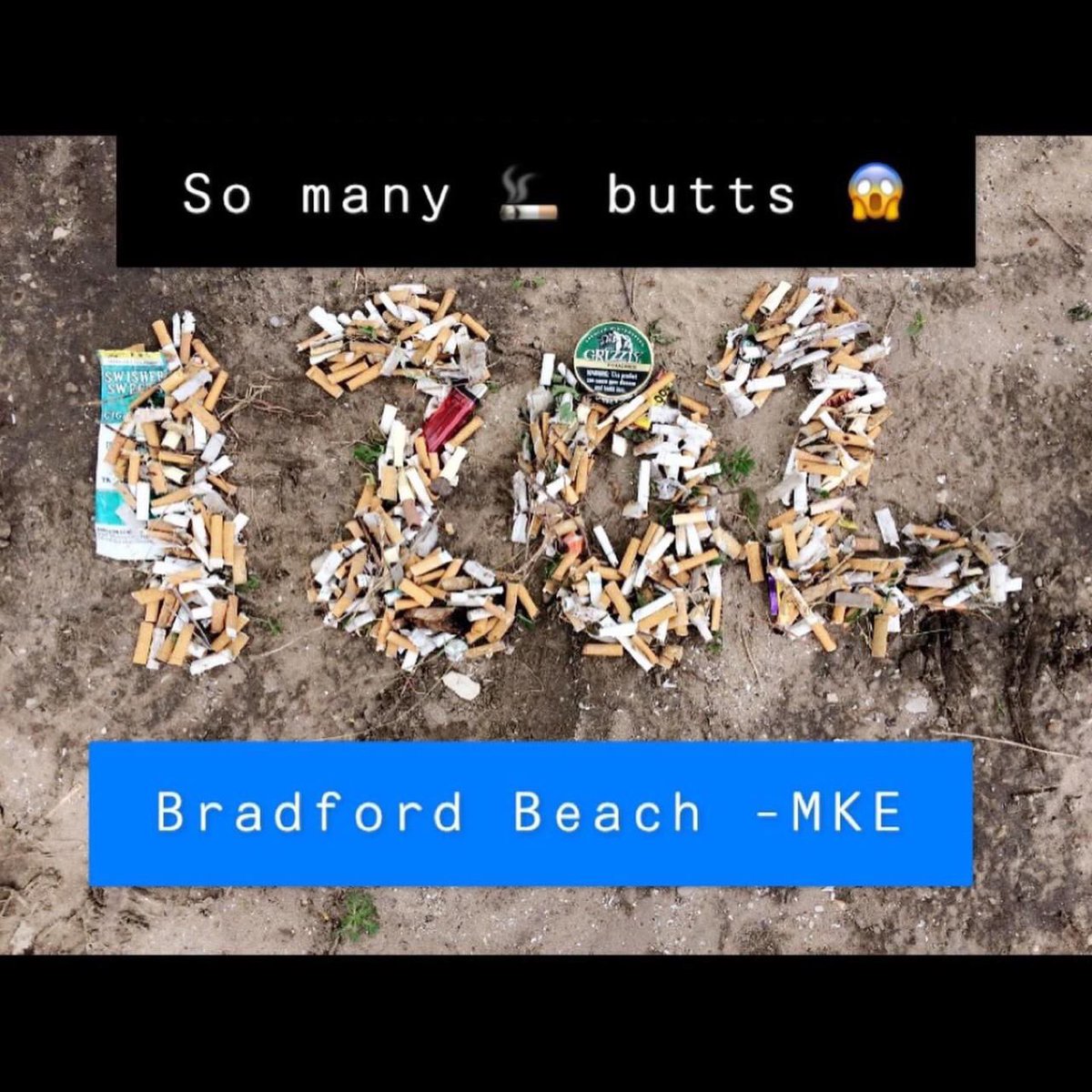 MKETobaccoFree's tweet photo. Last Saturday #AdoptABeach volunteers collected 1,600 butts at #AtwaterBeach #BradfordBeach and #McKinleyBeach. https://t.co/nVokuVSMwx