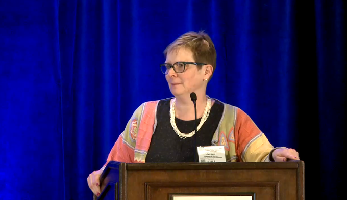 Katie Garvey speaking at AOTA's Conference