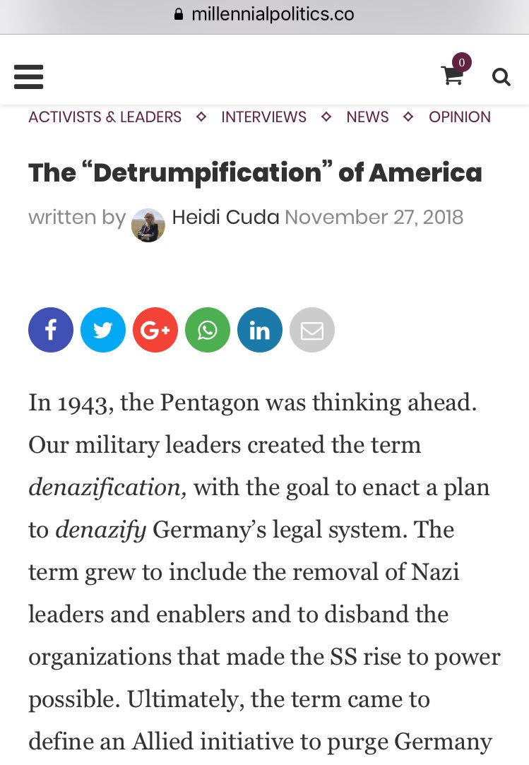 28/ DETRUMPIFICATION: We may have temporarily lost a third of America, so now it’s about holding the line and planning a strategic recovery. It starts, says  @DMRDynamics, with a recommitment to honesty. https://millennialpolitics.co/the-detrumpification-of-america/