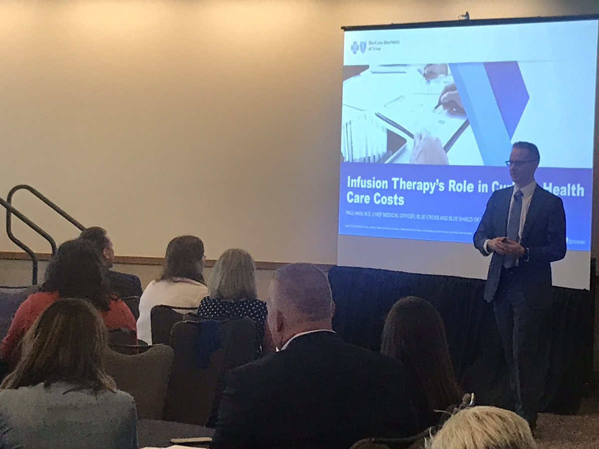 bcjohnsontx's tweet photo. Standing room only for @drpdhain from  @BCBSTX speaking on the Infusion Payor Perspective at #NICA2019 @infusioncenter https://t.co/LwUskBPFdf