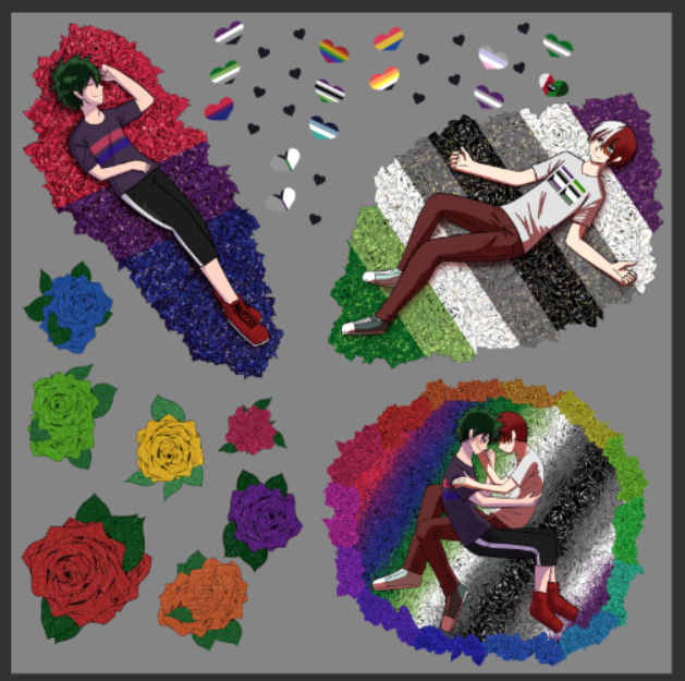 Enjoy these #tododeku  #Pride designs I made!
I love how awfully gaudy the #tddk piece came out, it's wonderful lol
Available on Redbubble: redbubble.com/people/komikuk…
#bipride #acepride #aropride #aroace #demi #demipride #PrideMonth #Pride2019 #aceumbrella #aroumbrella