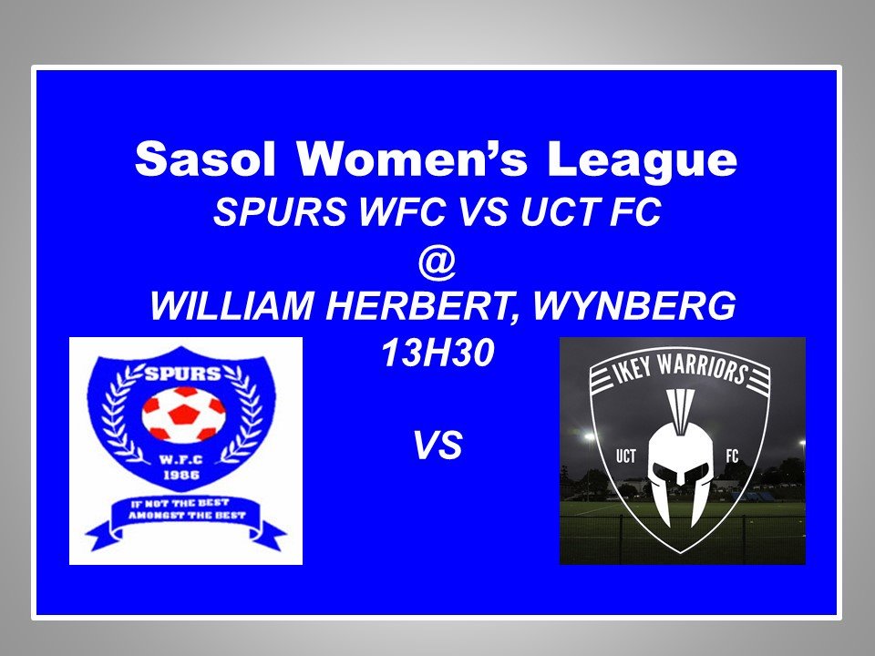 SpursWfc's tweet photo. It's that time again! Come out and support @SpursWfc in another top of the table @SasolLeague clash. @SAFA_net @SAFA_WC @SAFACapeTown #WeAreSpursWFC #GameDay 💪🏽💪🏽💪🏽 https://t.co/2afG9HnfxG