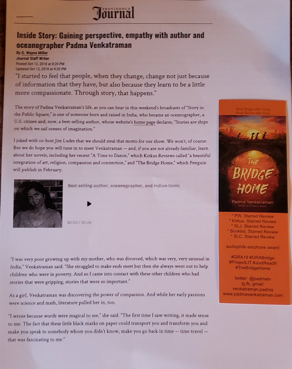 kcpteachertips's tweet image. Who is awesome @padmatv is because she gave @projectlitcomm attendees bookmarks and an autographed article from @projo 
#ProjectLitSummit19