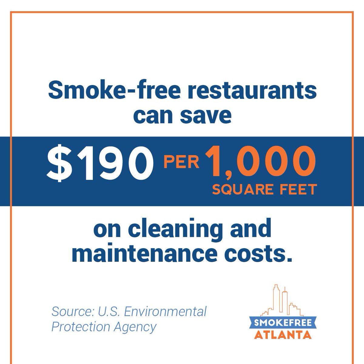 Nonsmokers who are exposed to secondhand smoke at work increase their risk for heart disease and stroke by 20-30%. A #smokefreeATL is an Atlanta where the health of our friends, families, and visitors is a priority.