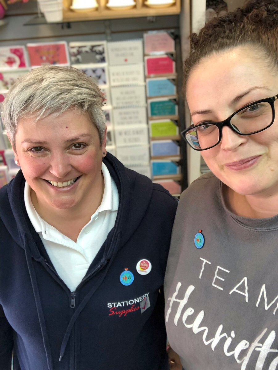 handpickedby's tweet photo. Sarah &amp; Sarah @NatStatWeek @marple_supp both proudly supporting our @Justacard1 pin badges ❤️ @Prog_Greetings https://t.co/fsOIj0h7CH
