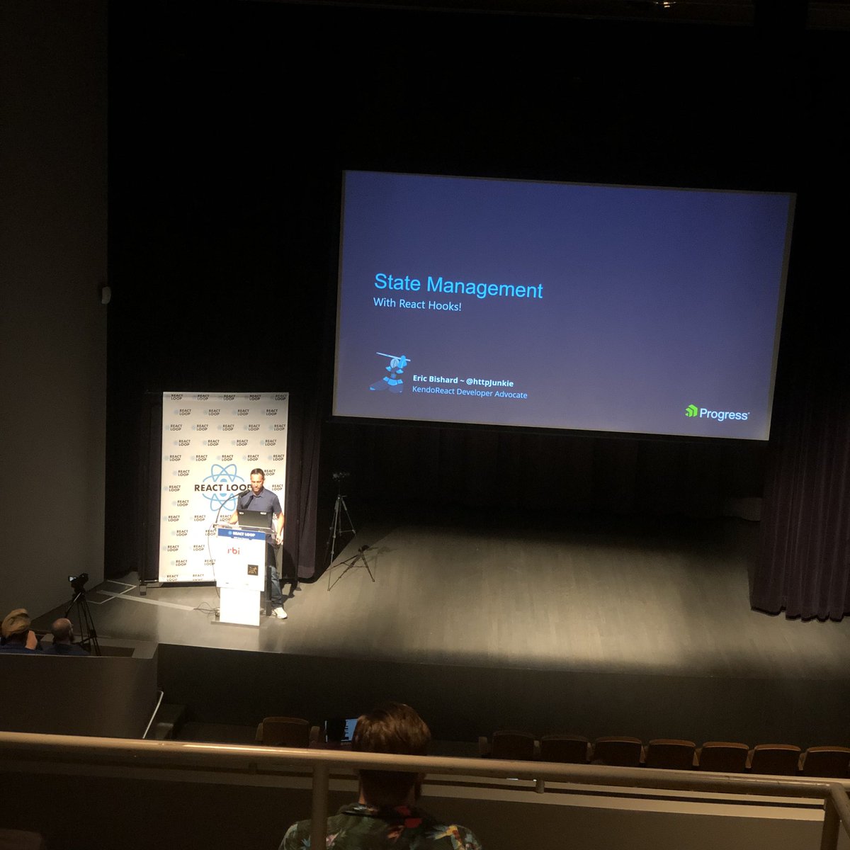 jbrancha's tweet image. Managing state in React with Hooks, including a live coding demo with useReducer, by @httpJunkie #ReactLoop19